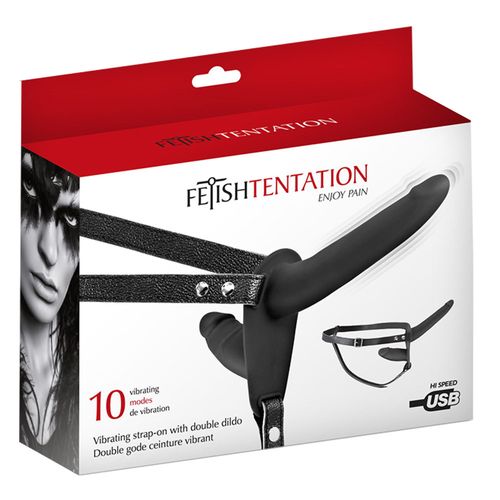 Vibrating Strap-on With Double Dildo Black na Arena.pl