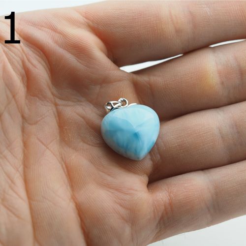 Zawieszka - larimar serce w srebrze rodowanym 4 na Arena.pl