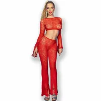 chilirose cr 4648 komplet bezszwowy top i legginsy czerwone s/l