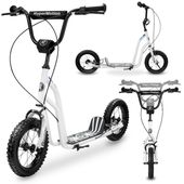 Hulajnoga HyperMotion z pompowanymi kołami 30 cm biała składana dla dzieci