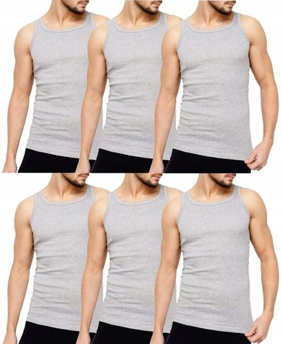 PODKOSZULKA KOSZULKA MĘSKA 100% BAWEŁNA GŁADKA OKRĄGŁY ZESTAW 6-SZT - 5XL na Arena.pl