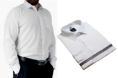 Biała koszula męska elegancka Laviino długi rekaw 43/44 - XL/XXL