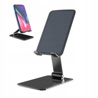 Stojak na telefon metalowy czarny solidny podstawka pod smartfona regulacja
