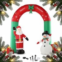 DMUCHANY ŁUK Z MIKOŁAJEM LED WODOODPORNY OZDOBA ŚWIĄTECZNA BRAMA 240cm XXL