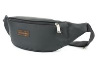 NERKA saszetka biodrówka eko skórzana gładka N149 grafitowa