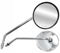 LUSTERKA MOTOCYKLOWE DO MOTOCYKLA SKUTERA QUADA ROWERU R+R M10 CHROMOWANE