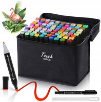 MARKERY PRO-MARKERY Flamastry Mazaki Pisaki Dwustronne + TORBA 80 szt.