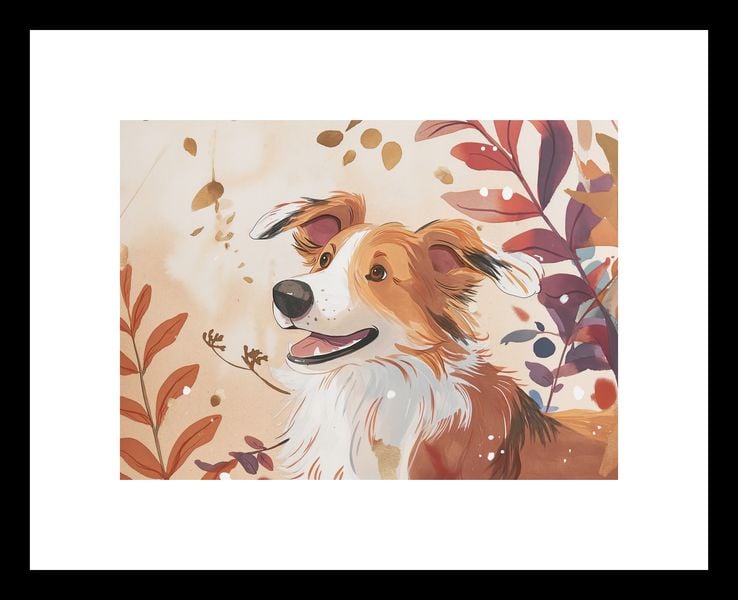 Plakat 18x13cm Collie Jesienną Porą zdjęcie 3