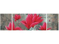 90CM 80 OBRAZ 3 ELEM FUKSJOWA MAGNOLIA ŚCIENNY