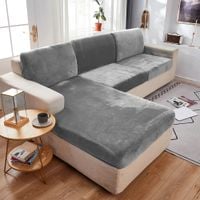 Pokrowiec Na Kanapę Siedzisko Szary Welur 60-95 [22Sb1]