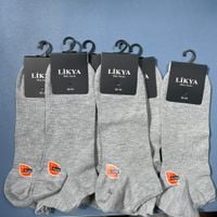 LIKYA Skarpetki Męskie, Stopki, 6 par - Szare, Rozmiar 40-44