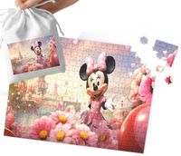 PUZZLE - MYSZKA MINNIE WZORY Z BAJEK PREZENT DLA DZIECI 96EL +WORECZEK