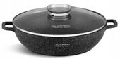 GARNEK Niski Płaski MARMUROWY 24cm WOK 2,5l 8159
