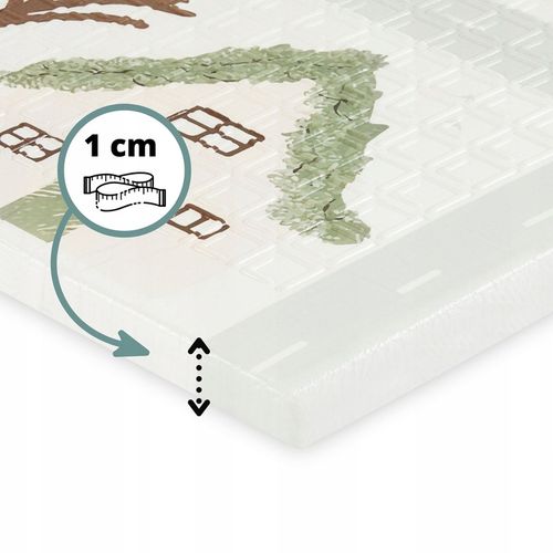 Dwustronna Mata Piankowa Składana 180x120 Urocze Miasteczko/Piaskowy Beż na Arena.pl