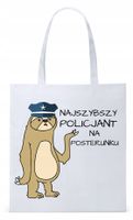 Dla Policjanta Policjantki Torba Eco Biała Shopper Z Nadrukiem Ze Zdjęciem