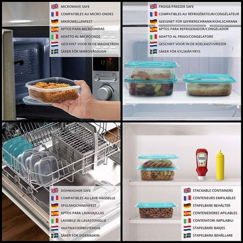 Plastikowe Pojemniki Na Żywność Z Pokrywkami 710ml na Arena.pl