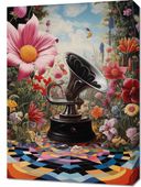 Obraz 50x70cm Gramofon w Kwiatach