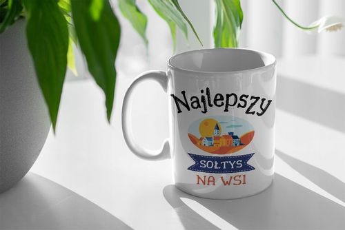 Dla Sołtysa Kubek Błękitny Sołtys Samiec Alfa Z Nadrukiem Ze Zdjęciem na Arena.pl