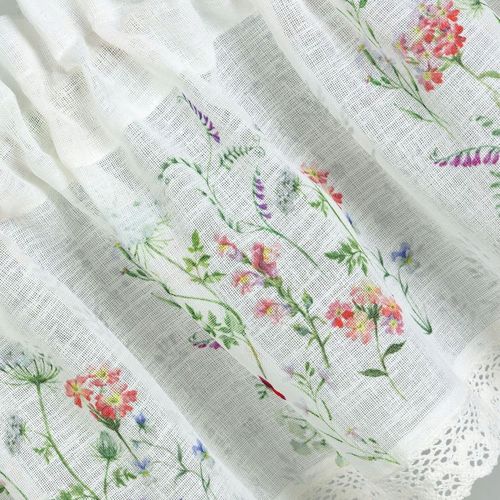 Firana gotowa zazdrostka SYLWIA 130x50 Eurofirany biała / różowa na Arena.pl