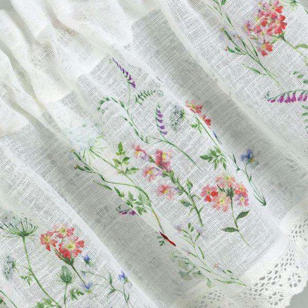 Firana gotowa zazdrostka SYLWIA 130x50 Eurofirany biała / różowa zdjęcie 5