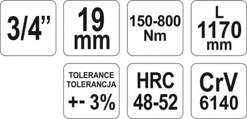 YATO KLUCZ DYNAMOMETRYCZNY 3/4 150-800 Nm BLOKADA na Arena.pl