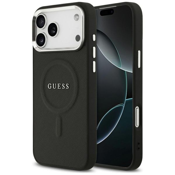 Etui Guess Classic Logo MagSafe do iPhone 17 Pro Max czarny zdjęcie 1