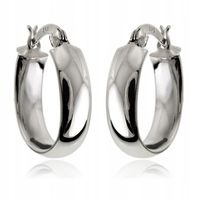 DUŻE OWALNE DMUCHANE KOŁA KÓŁKA GŁADKIE SREBRO 925 2cm k3769