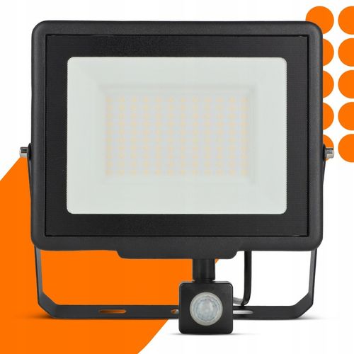 Naświetlacz LED Halogen 100W Reflektor Lampa Zewnętrzna Czujnik Ruchu na Arena.pl