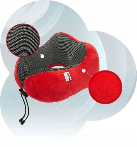 Poduszka podróżna na szyję Dr.Bacty + Gratisy - Czerwona na Arena.pl