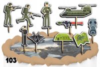 TOPPERY NA TORT OZDOBNE DEKORACJA ZESTAW - WOJSKO MUNDUR 10szt.