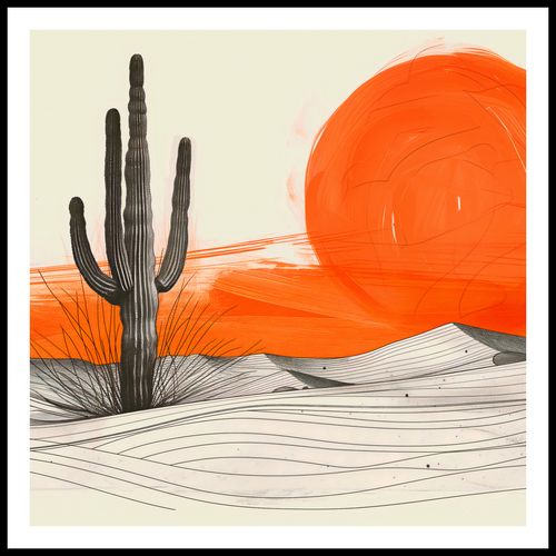 Plakat 100x100cm Kaktus Saguaro na Arena.pl
