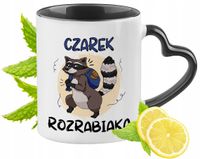 Kubek Czarny Z Uszkiem W Kształcie Serca Dla Czarka Idealny Na Prezent
