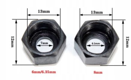 3 x TULEJA ,2xnakrętki /REDUKCJA 6 ,8 ,6,35mm na Arena.pl
