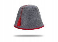 SAUNA CZAPKA FILCOWA KAPELUSZ DO SAUNY SZARA FESKA