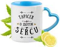 Dla Tapicera Kubek Błękitny Z Uszkiem W Kształcie Serca Na Prezent