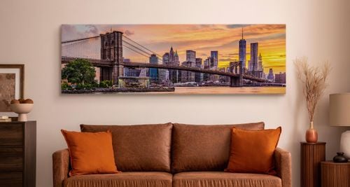 Obraz Canvas Do Biura PANORAMA Nowy York Miasto Most 145cm x 45cm na Arena.pl