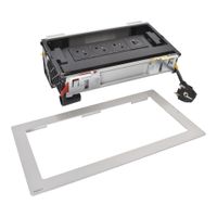 Gniazdo meblowe FLIP UP z chowaną pokrywą 3X2P+Z/USB A+C z przewodem 2m - METAL Legrand 654850