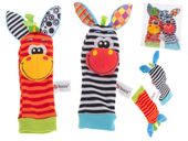 Grzechotka Skarpetki dla Niemowlaka Zabawka na Nóżki 2 szt. Zwierzątka