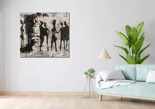 Obraz 100x90cm Szarzy Ludzie na Arena.pl