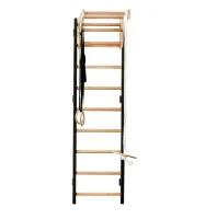 Drabinka gimnastyczna z regulowanym drążkiem i akcesoriami czarny BenchK