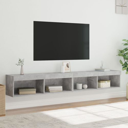 Szafki TV, z LED, 2 szt., szarość betonu, 100x30x30 cm na Arena.pl