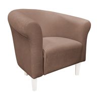 Fotel Milo Mikrofaza 3 jasny brąz nogi 15 białe