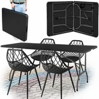 Meble na Ogród Taras Komplet STÓŁ 4 KRZESŁA zestaw mebli ogrodowy