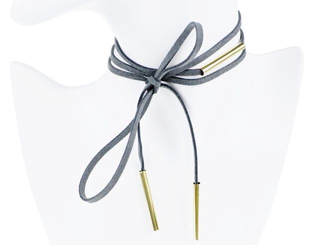 Naszyjnik Choker 135 cm szary zdjęcie 1