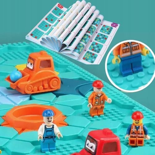 Gra Logiczna dla Dzieci Tor Przeszkód Plansza Koparki Zabawka Edukacyjna 3+ na Arena.pl