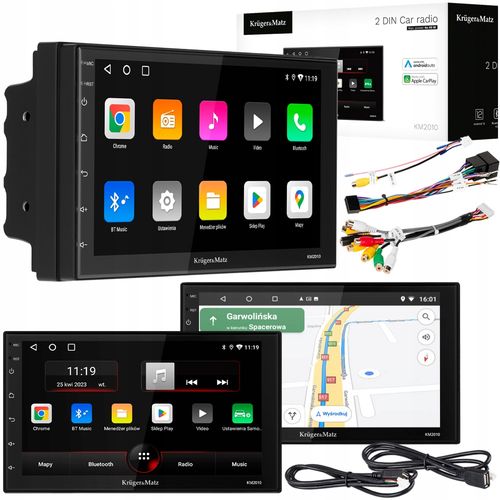 Radio Samochodowe Kruger&Matz CarPlay/AndroidAuto 7” 2DIN Bluetooth USB AUX na Arena.pl