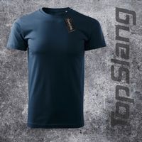 Topslang koszulka męska bawełniana gruba dobra jakość granatowa t-shirt męski granatowy REGULAR XL