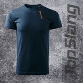 Topslang koszulka męska bawełniana gruba dobra jakość granatowa t-shirt męski granatowy REGULAR S