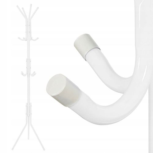 WIESZAK PODŁOGOWY STOJĄCY NA UBRANIA STOJAK METALOWY STABILNY BIALY na Arena.pl