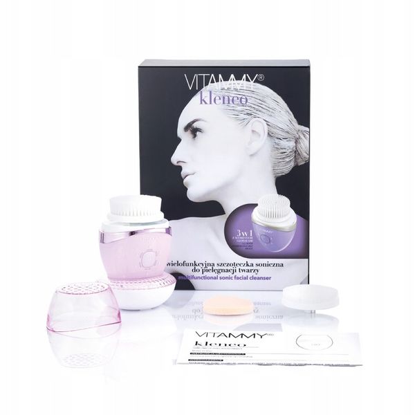 SZCZOTECZKA SONICZNA DO TWARZY 6TRYBÓW 3KOŃCÓWKI USB MASAŻ VITAMMY KLENEO zdjęcie 9